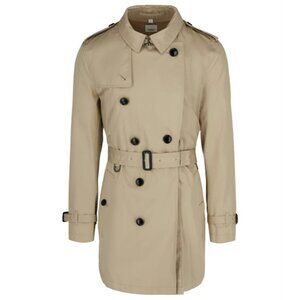 Burberry Men’s "Britton" Short Trench Coat In Stone 42US